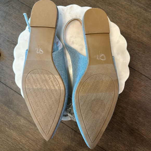 BCBGeneration Blue Flats with Bow Detail - Picture 4 of 4